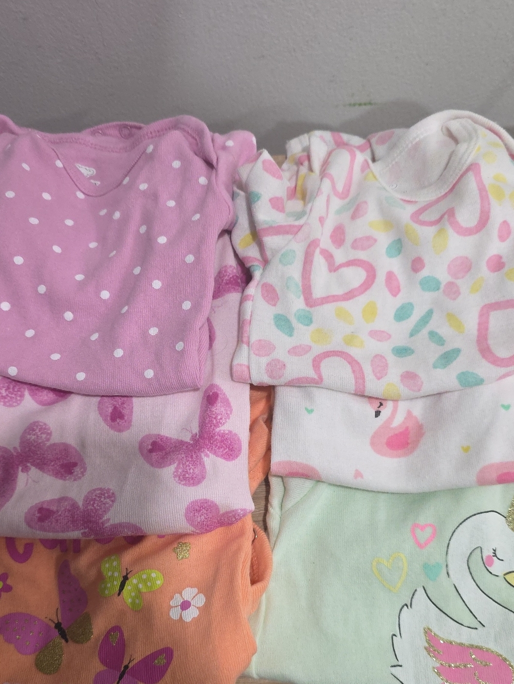 Kids Pink & Pastel Heart and Swan Pajama Set - Unbranded